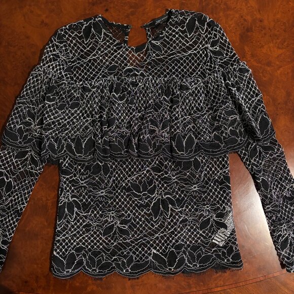 Vintage Zara Black & white Lace top - Picture 3 of 7